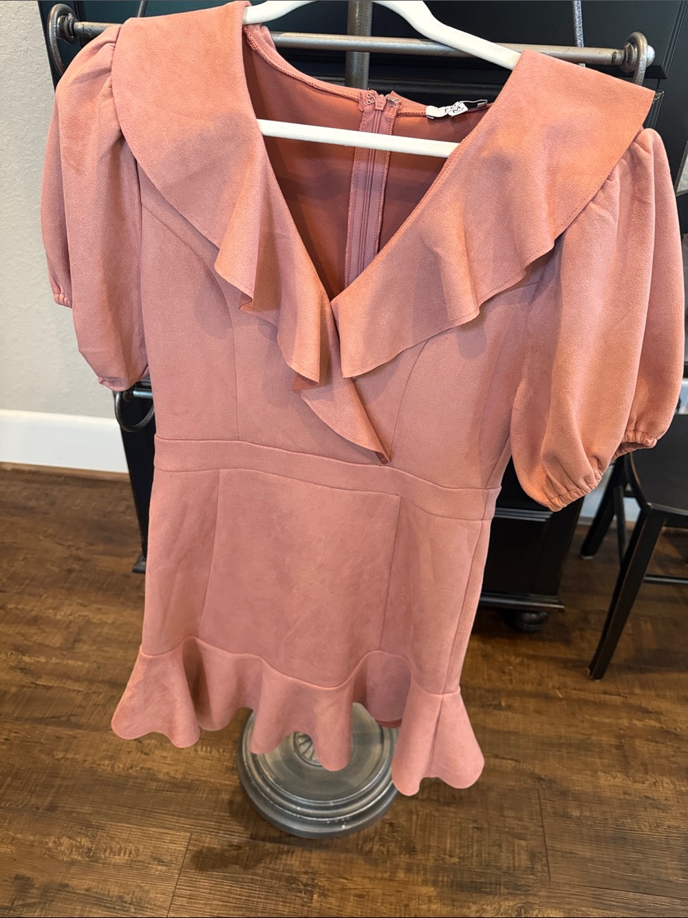 Fate Dusty Rose Ruffle V-Neck Tunic